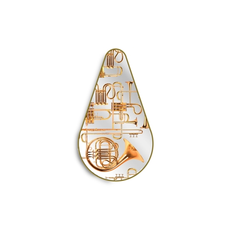 Seletti Gold Frame Pear shaped mirror