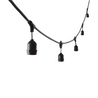 Black String Light 10 Lamp holder with descent cable E27 12.5
