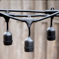 Black String Light 10 Lamp holder with descent cable E27 12.5