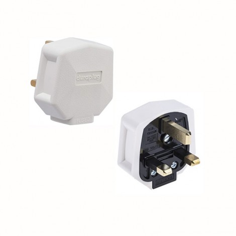 Presa Spina Inglese UK 13A 2P+T Bianco Maschio Di Rete