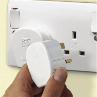 Presa Spina Inglese UK 13A 2P+T Bianco Maschio Di Rete