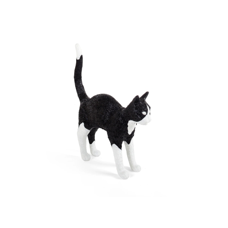 Seletti Blow Cat bianco e nero lampada da terra