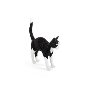 Seletti Blow Cat bianco e nero lampada da terra