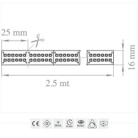 Lampo Strip Striscia LED Doppia 3528 480led/m 24V 38.4W/mt