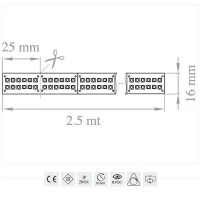 Lampo Strip Striscia LED Doppia 3528 480led/m 24V 38.4W/mt