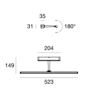 Linea Light Straight lampada da parete