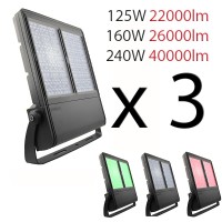 Italian Flag Kit 3 Floodlights LED Red White Green IP66 For