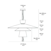 Fontana Arte Thalea 5 Warm suspension lamp