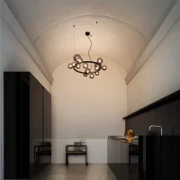 Ideal Lux Perlage Circular Suspension Lamp in Blown Glass