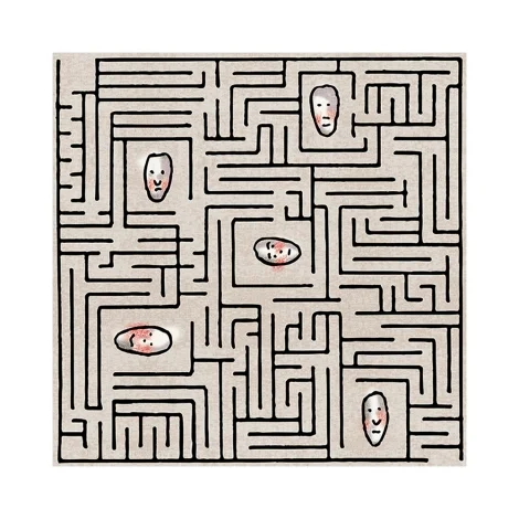 Qeeboo x Andrea Branzi Genetic tales carpet 200x200