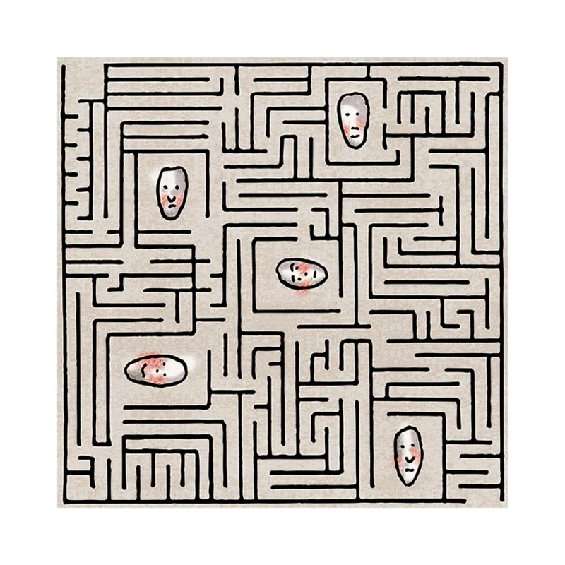 Qeeboo x Andrea Branzi Genetic tales carpet 200x200