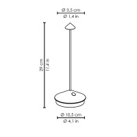 Zafferano Pina Pro LED Battery Lamp Rechargeable Dimmable For