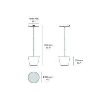 Zafferano Poldina Reverso Solar L RF floor lamp