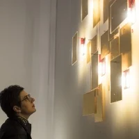 Ingo Maurer Karat Blau Flat wall lamp