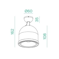 Logica Sun 111 GU10 led AR111 faretto da Soffitto Orientabile