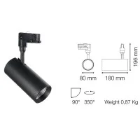 Ideal Lux Smile Big 30W COB LED Track Light Cylinder Adjustable