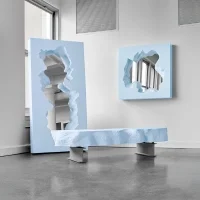 Gufram Broken Mirror Square blue edition limited edition mirror