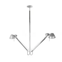 Artemide Tolomeo Suspension Two Arms Aluminum Color By Michele