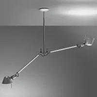 Artemide Tolomeo Suspension Two Arms Aluminum Color By Michele