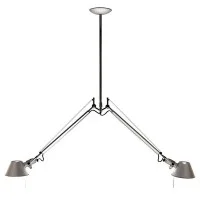 Artemide Tolomeo Suspension Two Arms Aluminum Color By Michele
