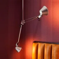 Artemide Tolomeo Suspension Two Arms Aluminum Color By Michele