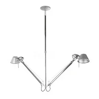 Artemide Tolomeo Suspension Two Arms Aluminum Color By Michele