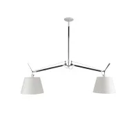 Artemide Tolomeo Basculante Suspension Two Arms Satin Diffusers