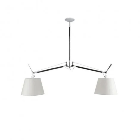 Artemide Tolomeo Basculante Suspension Two Arms Satin Diffusers