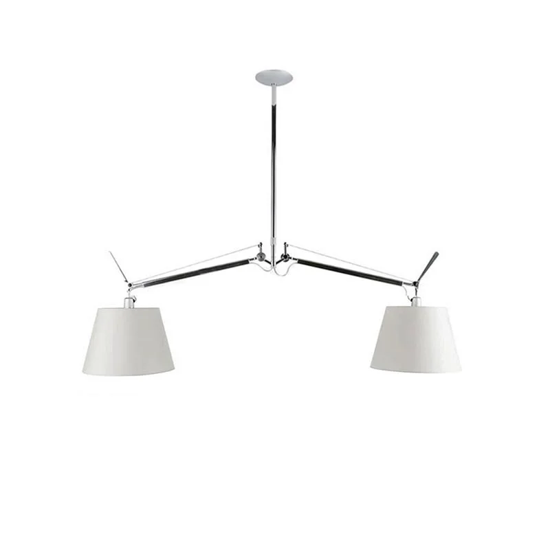 Artemide Tolomeo Basculante Suspension Two Arms Satin Diffusers