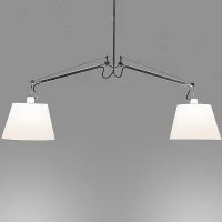 Artemide Tolomeo Basculante Suspension Two Arms Satin Diffusers