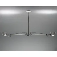 Artemide Tolomeo Sospensione Due Bracci Colore Alluminio By