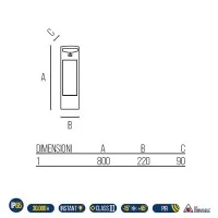 Bot Lighting Shot Yuma 20 Solar Led Garden Bollard 20W 2000