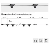 Lampo White String Light 11 Lamp holder E27 12.5 meter IP65