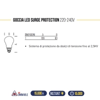 Bot Lighting Shot Lampadina E27 A60 LED 10W Protezione Sbalzi