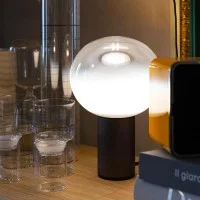 Artemide Laguna Satin Bronze Table Lamp Blown Glass By Matteo