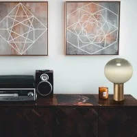 Artemide Laguna Satin Brass Table Lamp Blown Glass By Matteo Artemide Laguna Satin Brass Table Lamp Blown Glass By Matteo