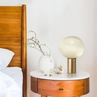 Artemide Laguna Lampada da Tavolo Ottone Satinato In Vetro