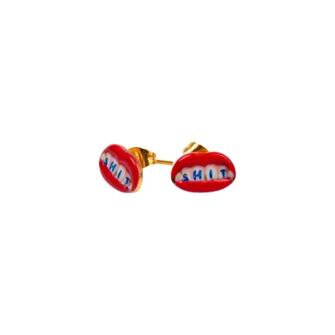 Seletti Toiletpaper Shit stud earrings