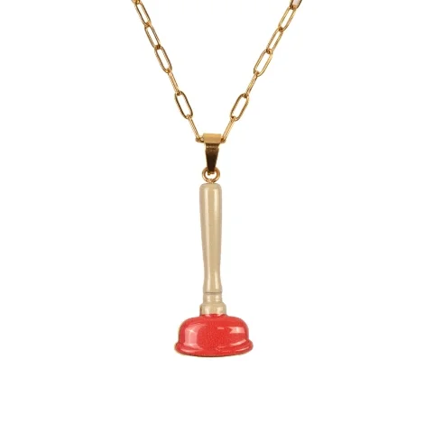 Seletti Toiletpaper Sink Plunger necklace with pendant