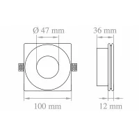 Lampo Ceiling Recessed GU10 Downlight In Plaster Round Flat
