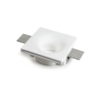 Lampo Ceiling Recessed GU10 Downlight In Plaster Round Flat