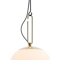 Artemide Nh Suspension Single Pendant Lamp With Glass And Brass