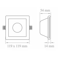 Lampo Ceiling Recessed GU10 Downlight In Plaster Square For LEDs Lampo Ceiling Recessed GU10 Downlight In Plaster Square For LEDs