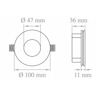 Lampo Ceiling Recessed GU10 Flat Downlight In Plaster With