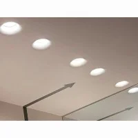 Lampo Ceiling Recessed GU10 Downlight In Plaster Round Flat