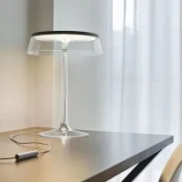 Flos Bon Jour LED Lampada da Tavolo Top Cromo Corona Trasparente