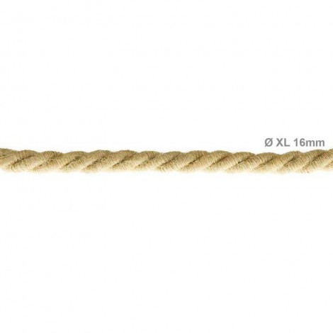 Cavo Elettrico Cordone XL In Juta 3x Trecciato A Spirale
