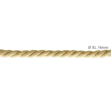 Cavo Elettrico Cordone XL In Juta 3x Trecciato A Spirale