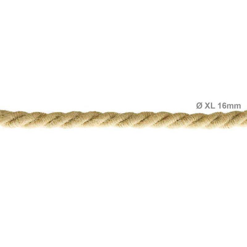 Cavo Elettrico Cordone XL In Juta 3x Trecciato A Spirale