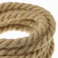 Cavo Elettrico Cordone XL In Juta 3x Trecciato A Spirale